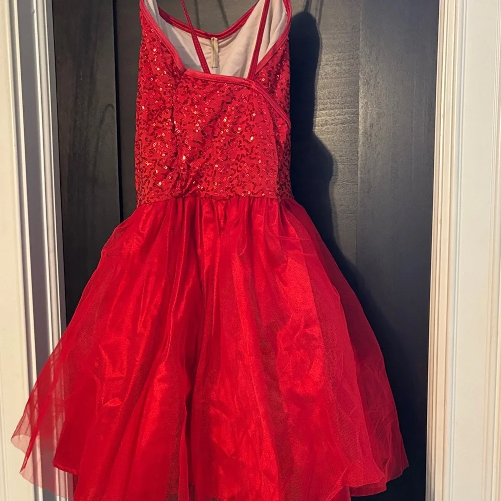 Sparkling Red Kids Dance Costume Dress